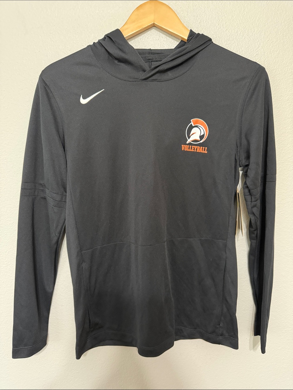 Nike Black Hoodie Performance Volleyball Top with‎ Orange Logo Small Women’s